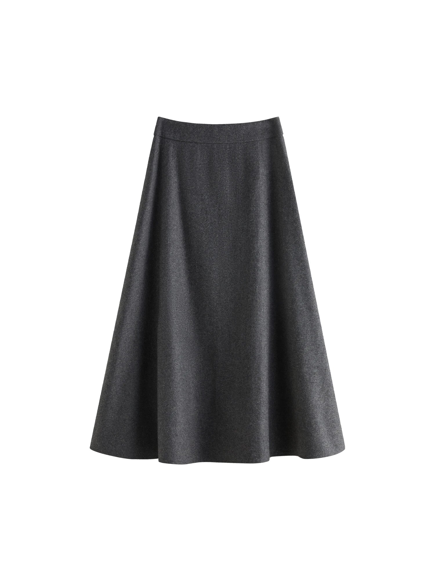 Casual High-Waisted Thick Wool A-Line Skirt